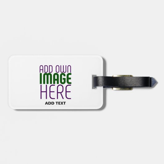 ÉTIQUETTE À BAGAGE MODÈLE DE TEXTE D'IMAGE BLANCHE SIMPLE MODERNE (Dos horizontal)