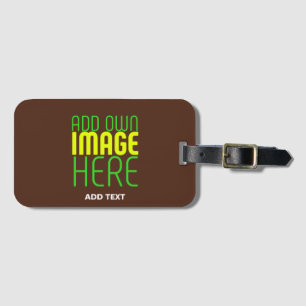 ÉTIQUETTE À BAGAGE MODÈLE DE TEXTE D'IMAGE BROWN SIMPLE MODERNE