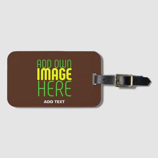 ÉTIQUETTE À BAGAGE MODÈLE DE TEXTE D'IMAGE BROWN SIMPLE MODERNE (Devant Horizontal)