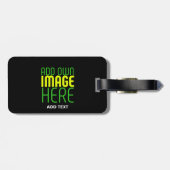 ÉTIQUETTE À BAGAGE MODÈLE DE TEXTE D'IMAGE NOIRE SIMPLE ET MODERNE (Dos horizontal)