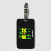 ÉTIQUETTE À BAGAGE MODÈLE DE TEXTE D'IMAGE NOIRE SIMPLE ET MODERNE (Devant Vertical)