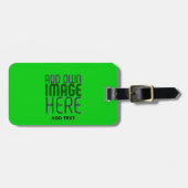 ÉTIQUETTE À BAGAGE MODELE DE TEXTE D'IMAGE VERT CITRON ÉDITABLE MODER (Devant horizontal)