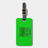 ÉTIQUETTE À BAGAGE MODELE DE TEXTE D'IMAGE VERT CITRON ÉDITABLE MODER (Devant Vertical)
