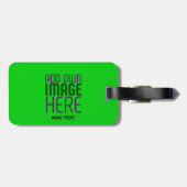 ÉTIQUETTE À BAGAGE MODELE DE TEXTE D'IMAGE VERT CITRON ÉDITABLE MODER (Dos horizontal)