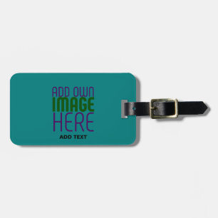 ÉTIQUETTE À BAGAGE MODÈLE DE TEXTE D'IMAGE VERTE TURQUOISE MODERNE