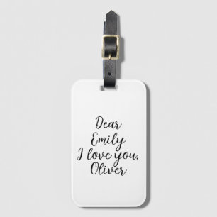 Étiquette À Bagage Modèle de texte Je t'aime