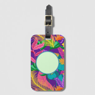 Étiquette À Bagage Modèle de texte personnalisé à motif floral tropic