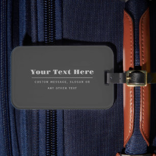 Étiquette À Bagage Modèle de texte rétro-moderne modifiable   Gris ch