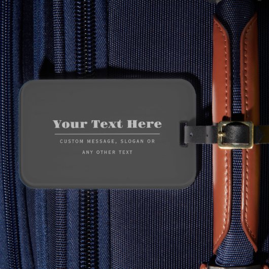 Étiquette À Bagage Modèle de texte rétro-moderne modifiable | Gris ch (Insitu Rectoal 4)