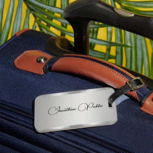 Étiquette À Bagage Modèle du nom du script de calligraphie Silver Loo (Insitu Rectoal 3)