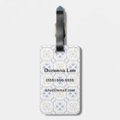 Étiquette À Bagage Modèle floral (Dos Vertical)