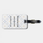 Étiquette À Bagage Modèle floral (Dos horizontal)