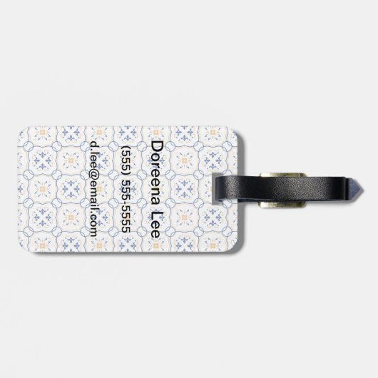 Étiquette À Bagage Modèle floral (Dos horizontal)