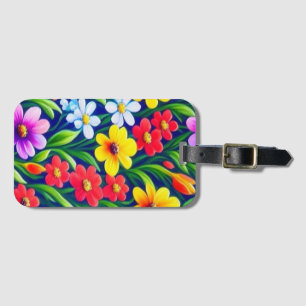 Étiquette À Bagage Modèle floral coloré