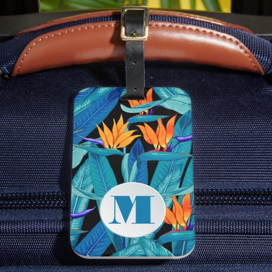 Étiquette À Bagage Modèle floral monogramme (Insitu Rectoal 2)