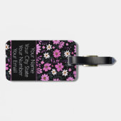 Étiquette À Bagage Modèle floral tendance (Dos horizontal)