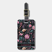 Étiquette À Bagage Modèle floral tendance (Devant Vertical)