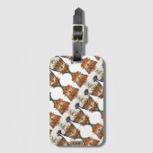 Étiquette À Bagage Modèle Floral vintage (Devant Vertical)