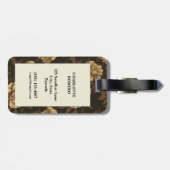 Étiquette À Bagage Modèle floral vintage (11) (Dos horizontal)