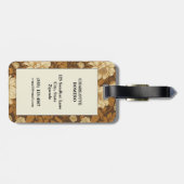 Étiquette À Bagage Modèle floral vintage (3) (Dos horizontal)