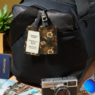 Étiquette À Bagage Modèle floral vintage (4)