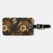 Étiquette À Bagage Modèle floral vintage (4) (Devant horizontal)