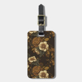 Étiquette À Bagage Modèle floral vintage (4) (Devant Vertical)