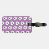 Étiquette À Bagage Modèle floral violet (Dos horizontal)