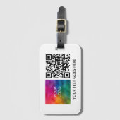 Étiquette À Bagage Modèle Logo d'entreprise QR Code Nom Texte Code-ba (Devant Vertical)