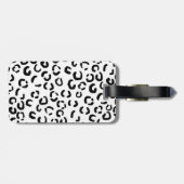 Étiquette À Bagage Modèle noir et blanc d'empreinte de léopard (Dos horizontal)