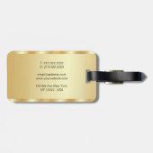 Étiquette À Bagage Modèle personnalisé Gold Look Nom du script manusc (Dos horizontal)