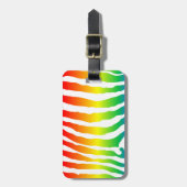Étiquette À Bagage Modèle Rainbow Zebra (Devant Vertical)