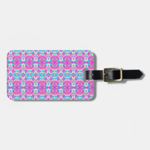 Étiquette À Bagage Modèle rose et bleu personnalisé