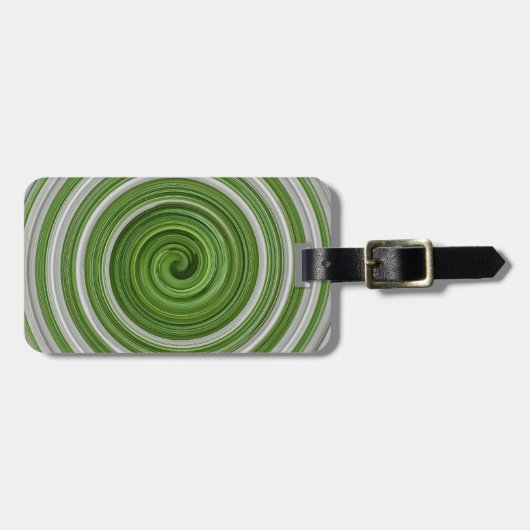 Étiquette À Bagage Modèle spiralé vert-blanc (Devant horizontal)