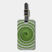 Étiquette À Bagage Modèle spiralé vert-blanc (Devant Vertical)