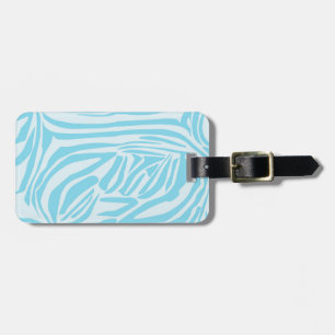 Étiquette À Bagage Modèle Zèbre Bleu