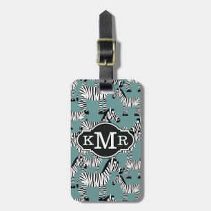 Étiquette À Bagage Modèle zèbre  Monogramme