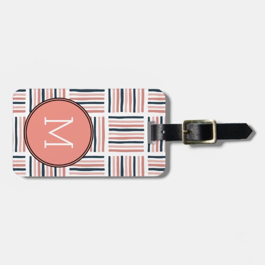 Étiquette À Bagage Modern Blooming abstract pattern Chevron (Devant horizontal)