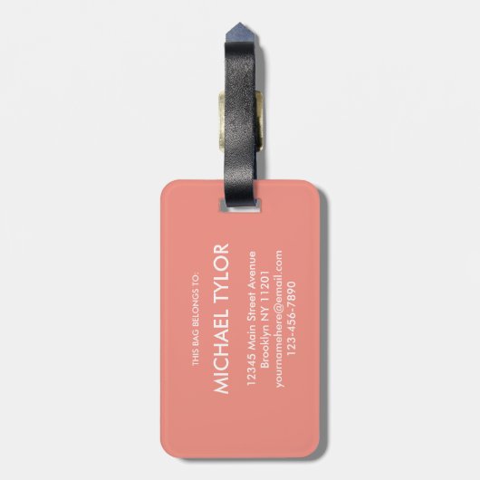 Étiquette À Bagage Modern Blooming abstract pattern Chevron (Dos Vertical)