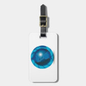 Étiquette À Bagage Modern Blue Earth Globe World Map (Devant Vertical)