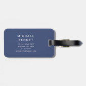 Étiquette À Bagage Modern Blue Golf Sport Monogram (Dos horizontal)