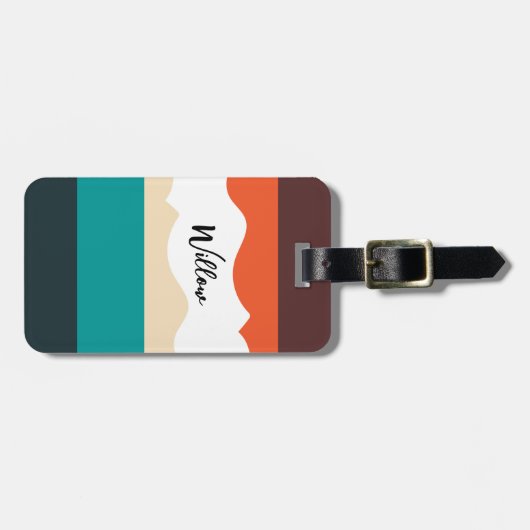 Étiquette À Bagage Modern Cute Abstract Retro Vector Script (Devant horizontal)