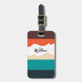 Étiquette À Bagage Modern Cute Abstract Retro Vector Script (Devant Vertical)