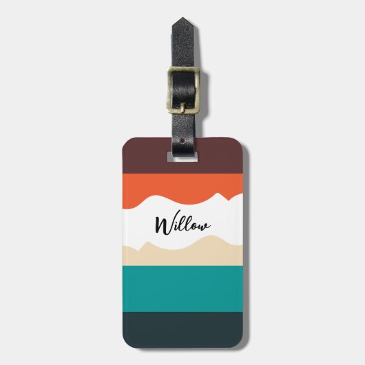 Étiquette À Bagage Modern Cute Abstract Retro Vector Script (Devant Vertical)