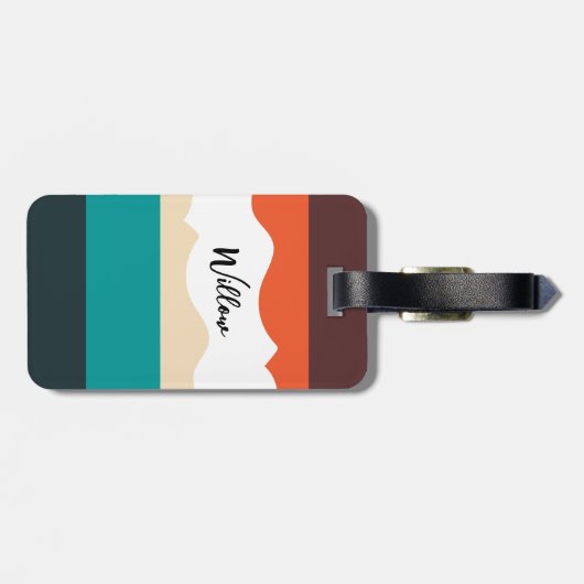 Étiquette À Bagage Modern Cute Abstract Retro Vector Script (Dos horizontal)