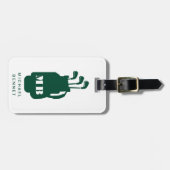 Étiquette À Bagage Modern Green Golf Sport Monogram (Devant horizontal)