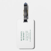 Étiquette À Bagage Modern Green Golf Sport Monogram (Dos Vertical)