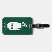 Étiquette À Bagage Modern Green Golf Sport Monogrammed (Devant horizontal)