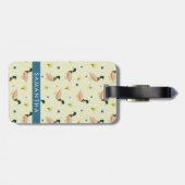 Étiquette À Bagage Modern Minimal Mallard Duck Pattern (Dos horizontal)