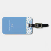 Étiquette À Bagage Modern Monogram flower Pattern Trendy Stylish  (Devant horizontal)